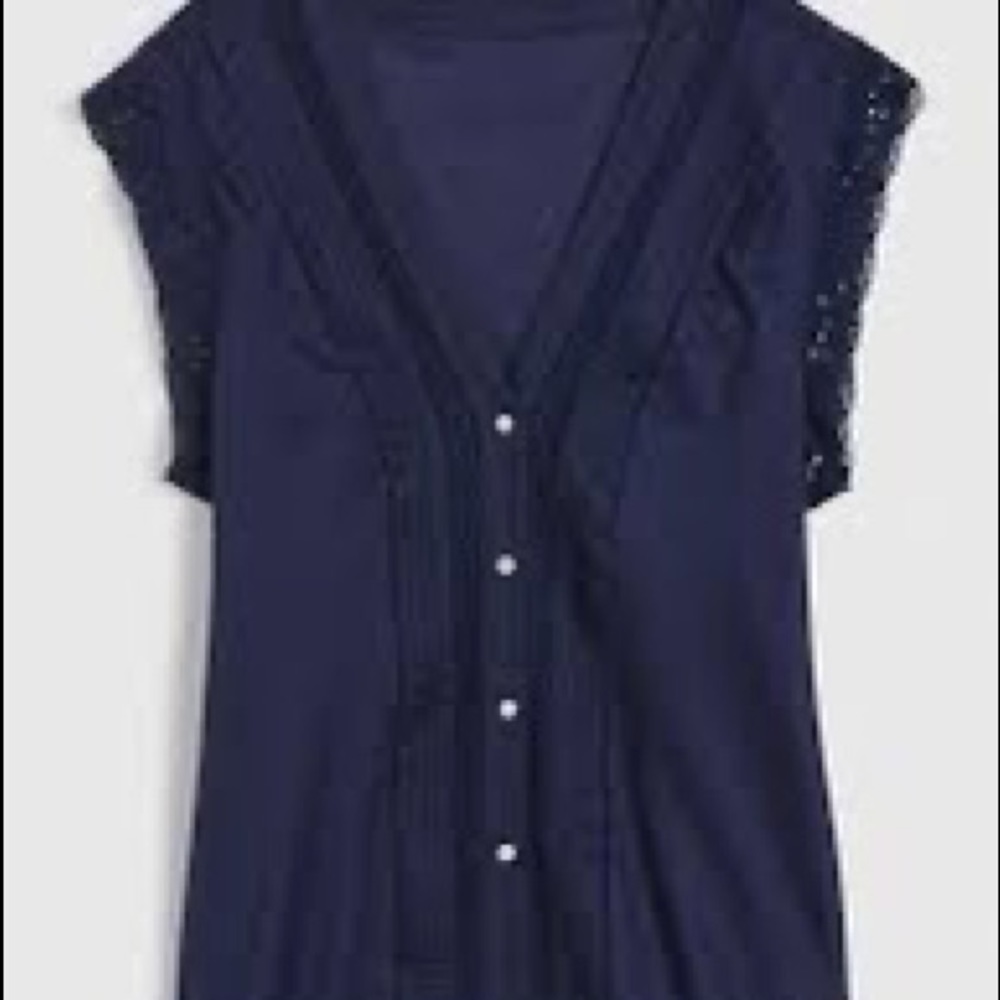 Gap Navy Blue Lace Top